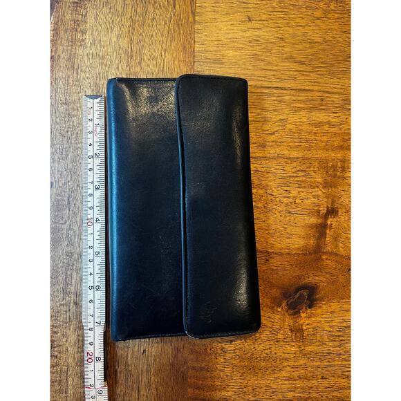 Vintage Monsac Original Leather Trifold Wallet with Snap Closure Black - Picture 10 of 10